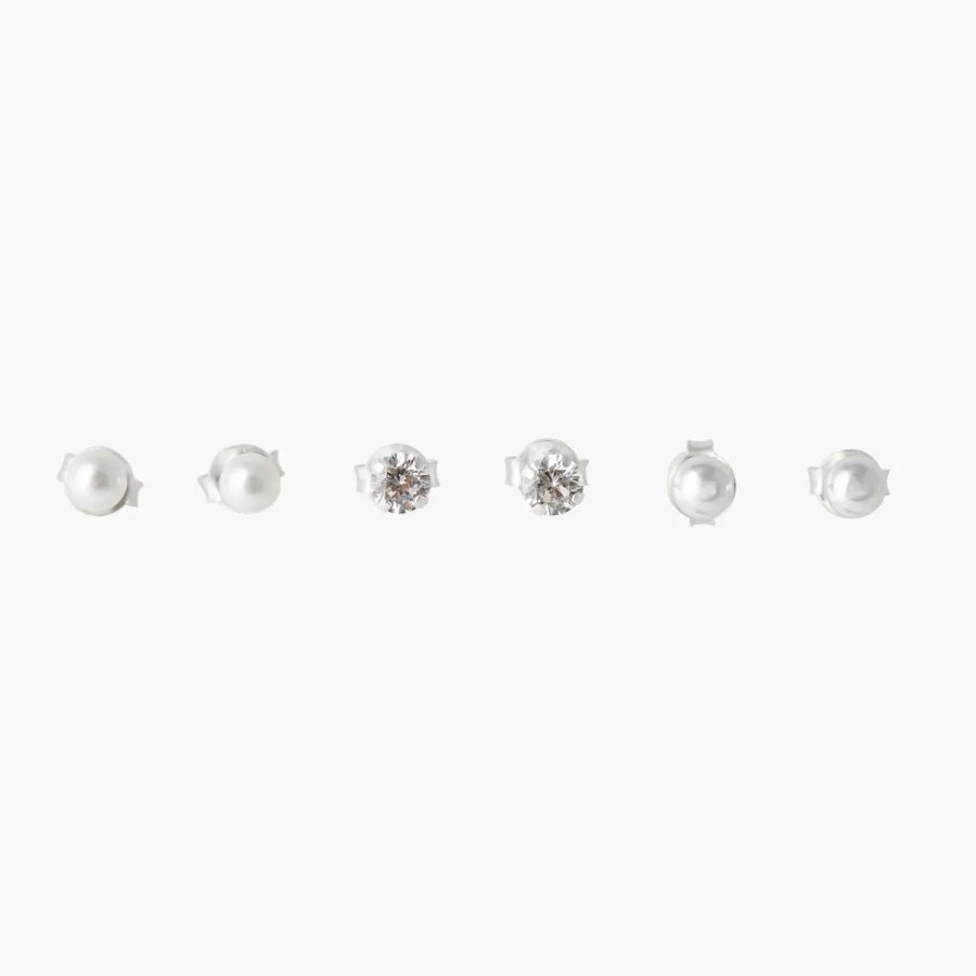 Online Set 3 Puces D'Oreilles Fantaisie Argent Garanti Boucles D'Oreilles Argent Garanti