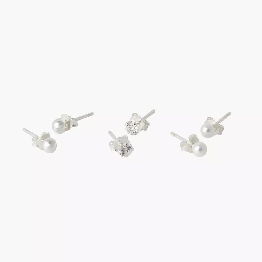 Online Set 3 Puces D'Oreilles Fantaisie Argent Garanti Boucles D'Oreilles Argent Garanti