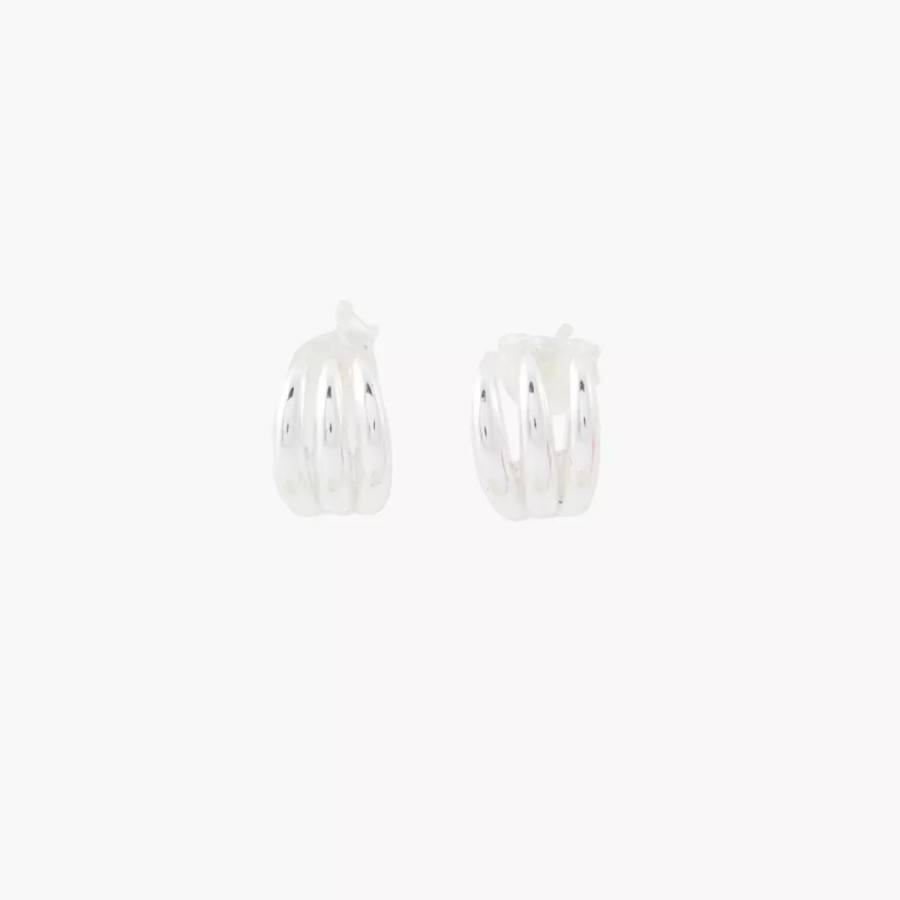 Wholesale Demi Creoles Argent Garanti Boucles D'Oreilles