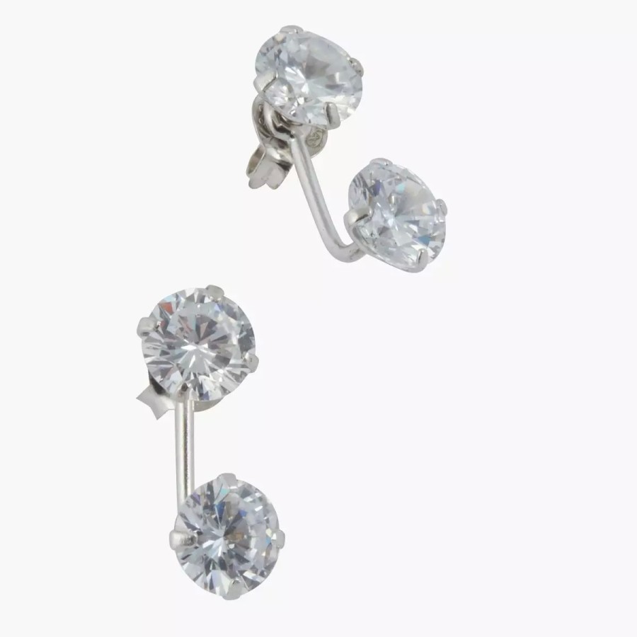 New Boucles D'Oreilles Argent Zirconium Garanti Silver Idol Boucles D'Oreilles Argent Garanti