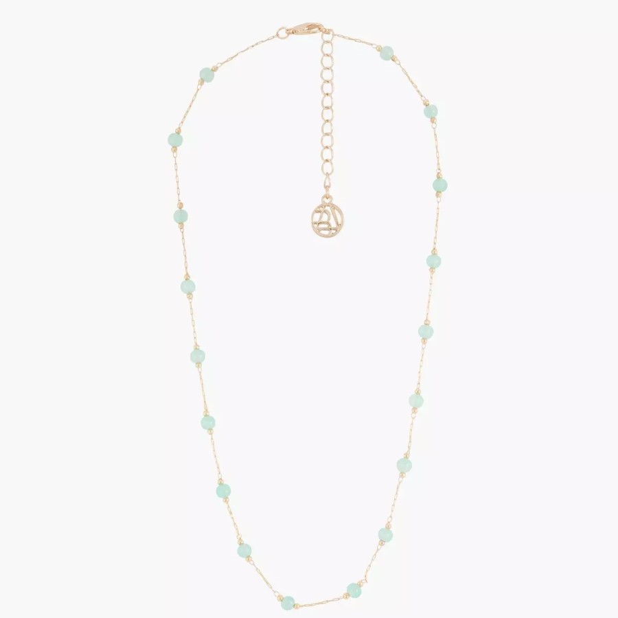 Wholesale Collier Court Avec Pierres D'Aventurine - Vert Colliers