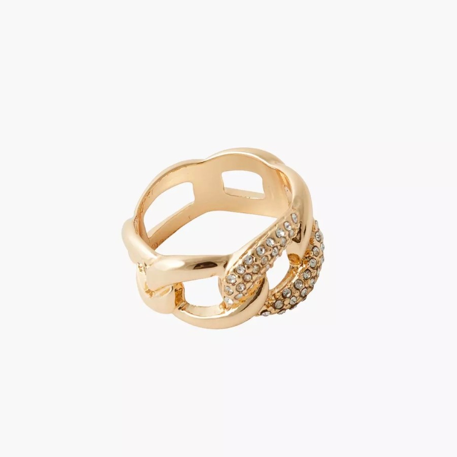 Hot Bague Chaine Avec Strass Hot Flash Bagues