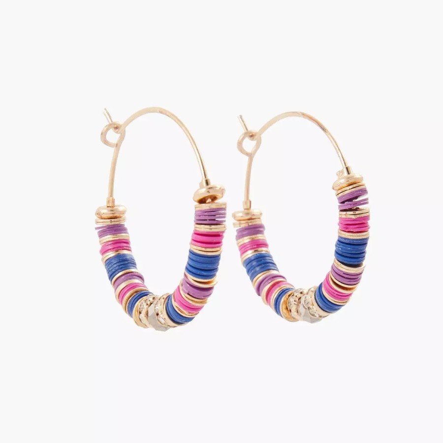 Clearance Petite Creoles Avec Sequins Holi Boucles D'Oreilles