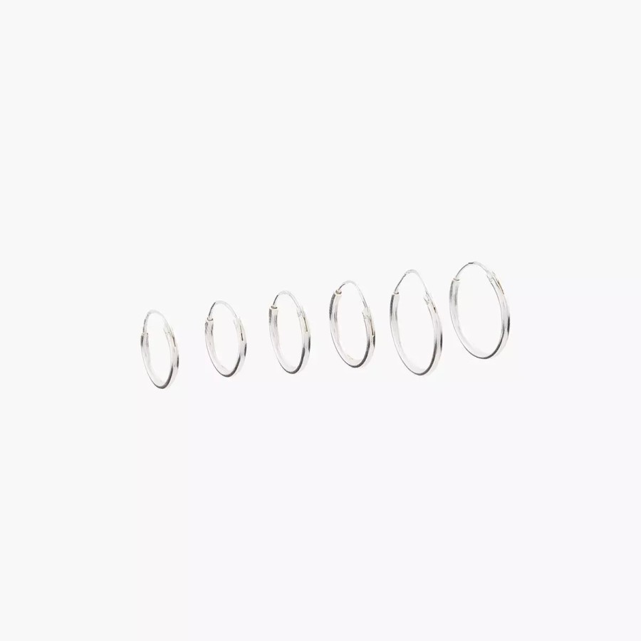 Clearance Set De Creoles Argent Garanti Boucles D'Oreilles Argent Garanti