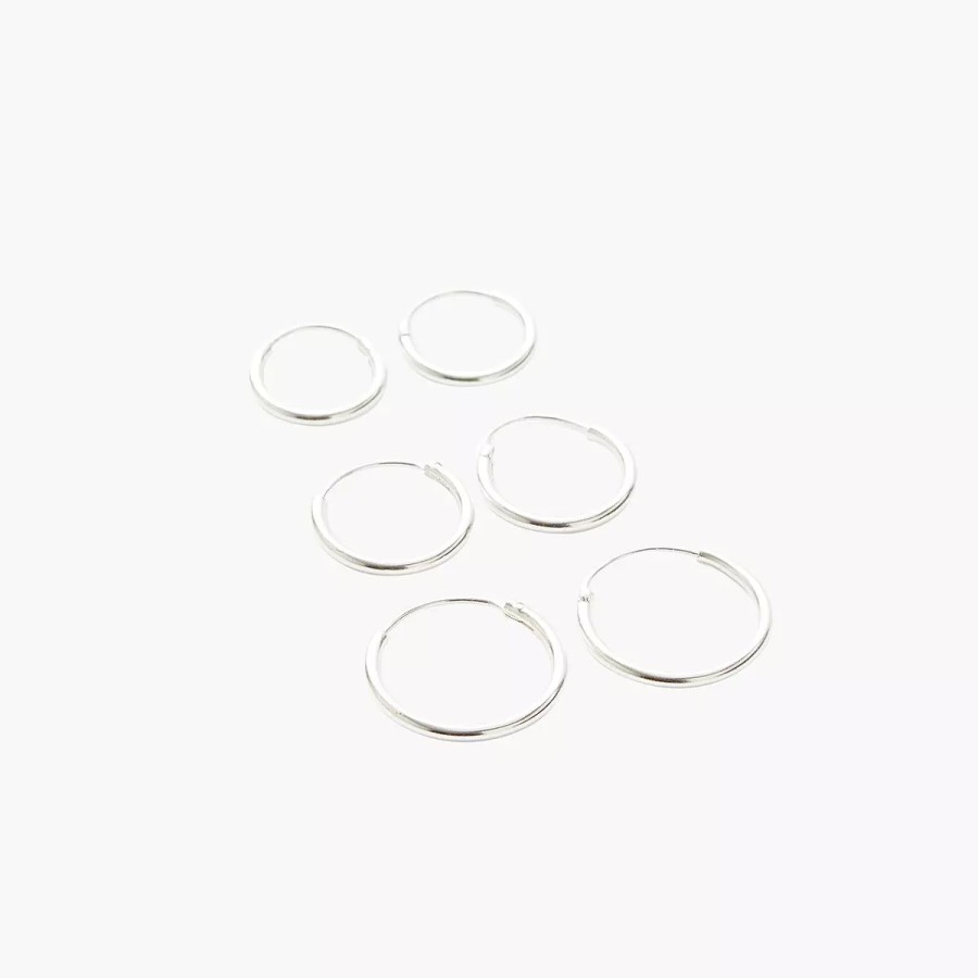 Clearance Set De Creoles Argent Garanti Boucles D'Oreilles Argent Garanti