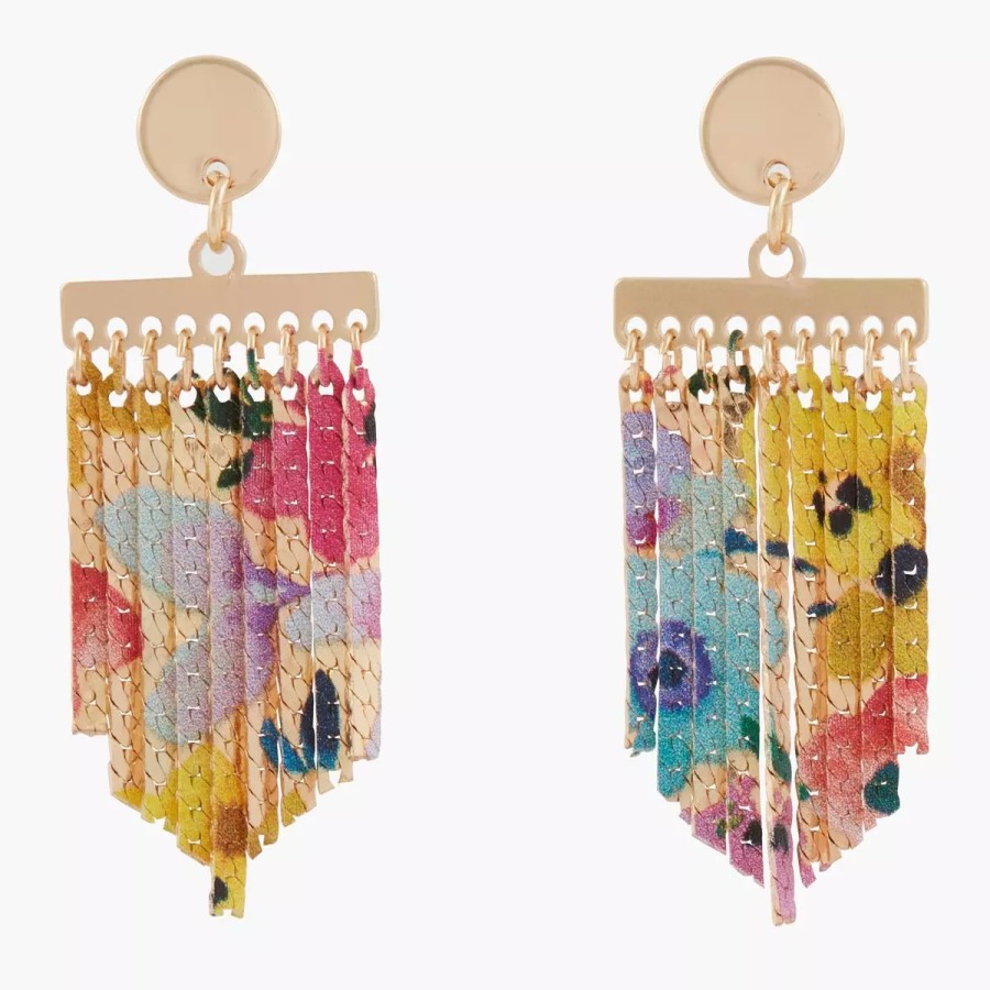 Hot Boucles D'Oreilles En Chaine Imprimees Fleurs Balagane Boucles D'Oreilles