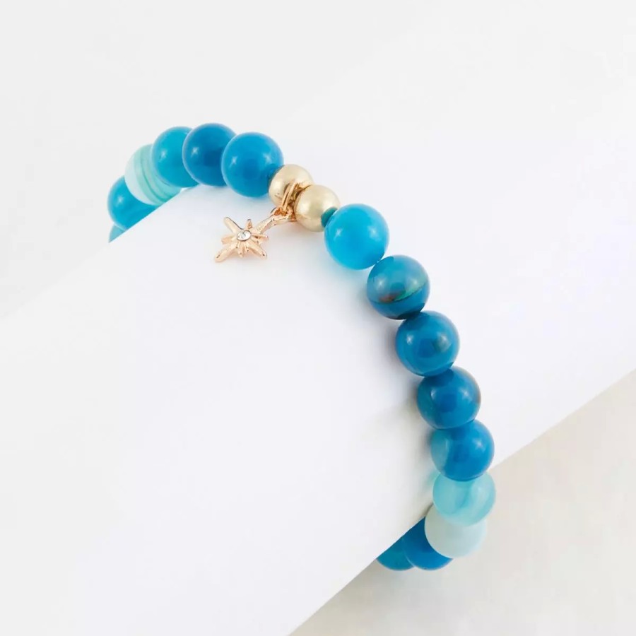 Wholesale Bracelet Perles D'Agathe - Bleu Bracelets