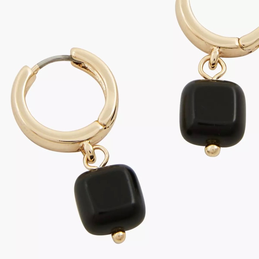 Best Petites Creoles Pierre D'Onyx - Noir Boucles D'Oreilles