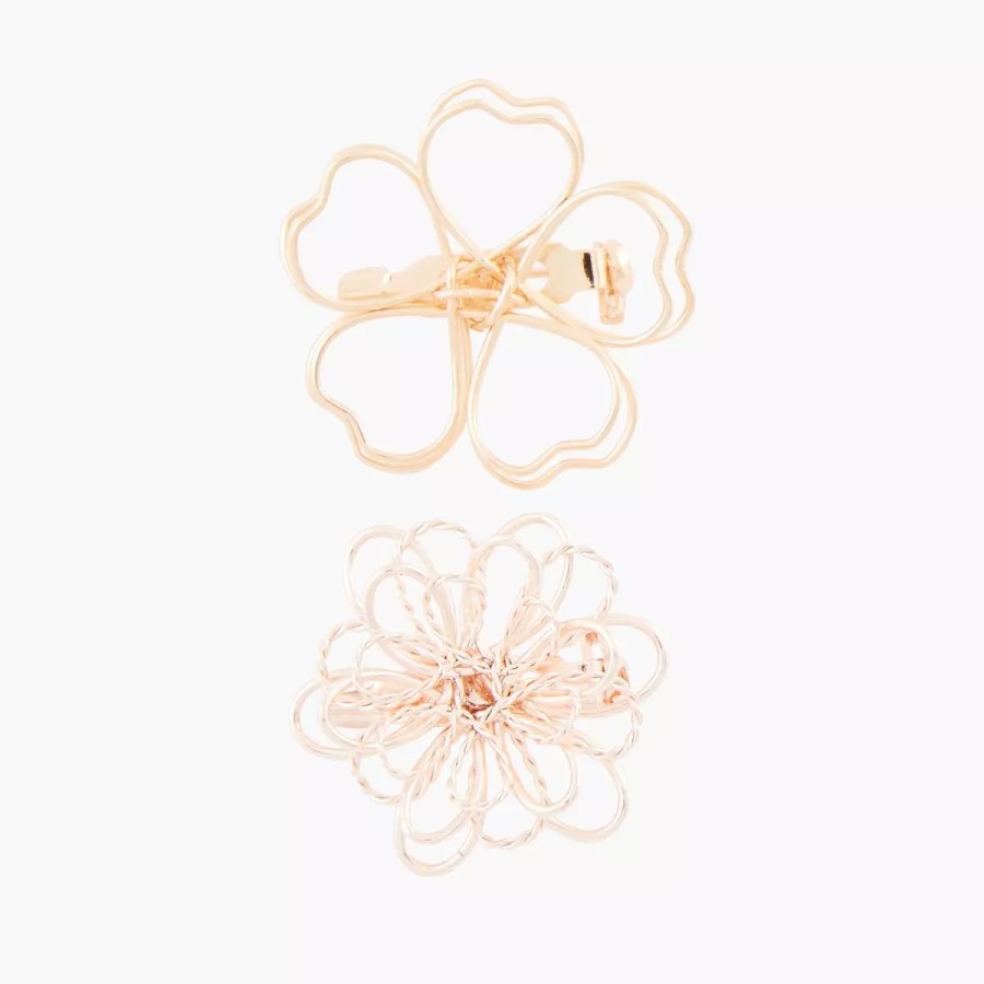 Clearance Set De 2 Broches Fleurs Filaires Broches