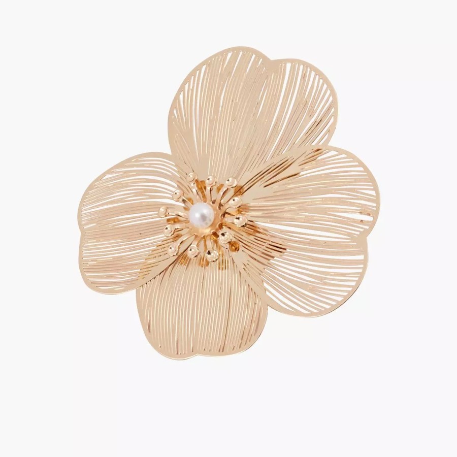 New Broche Fleur En Filigrane Avec Perle Pastel Prairy Broches