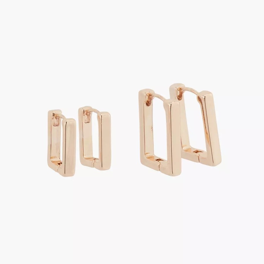 Best Set De Creoles Rectangles Boucles D'Oreilles