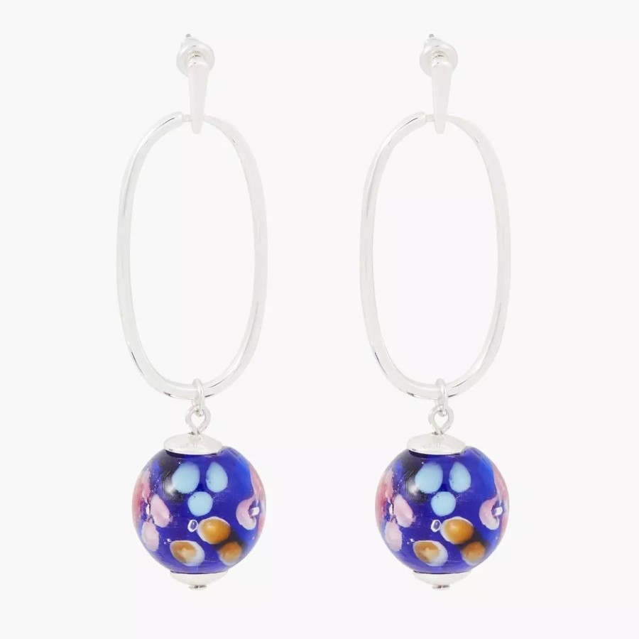 Hot Boucles D'Oreilles Pendantes Perles De Verre City Azur Boucles D'Oreilles