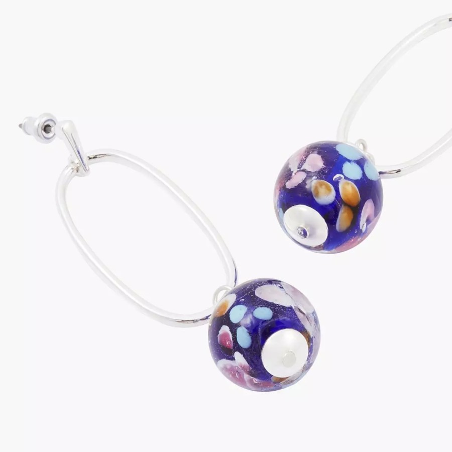 Hot Boucles D'Oreilles Pendantes Perles De Verre City Azur Boucles D'Oreilles