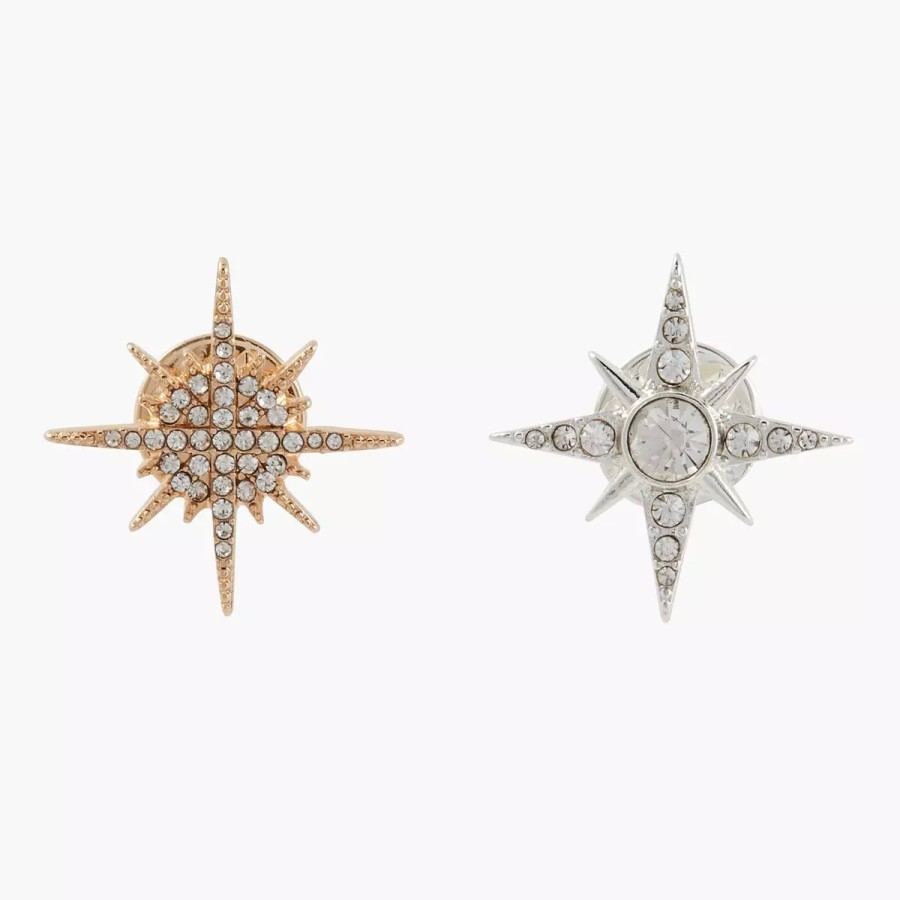 New Set De 2 Broches Etoiles Strass Broches