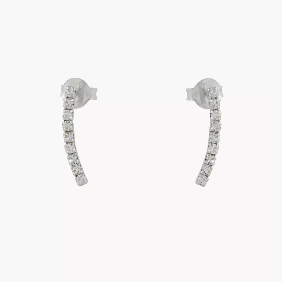 Wholesale Puces D'Oreilles Barre Strass Argent Garanti Silver Idol Boucles D'Oreilles Argent Garanti