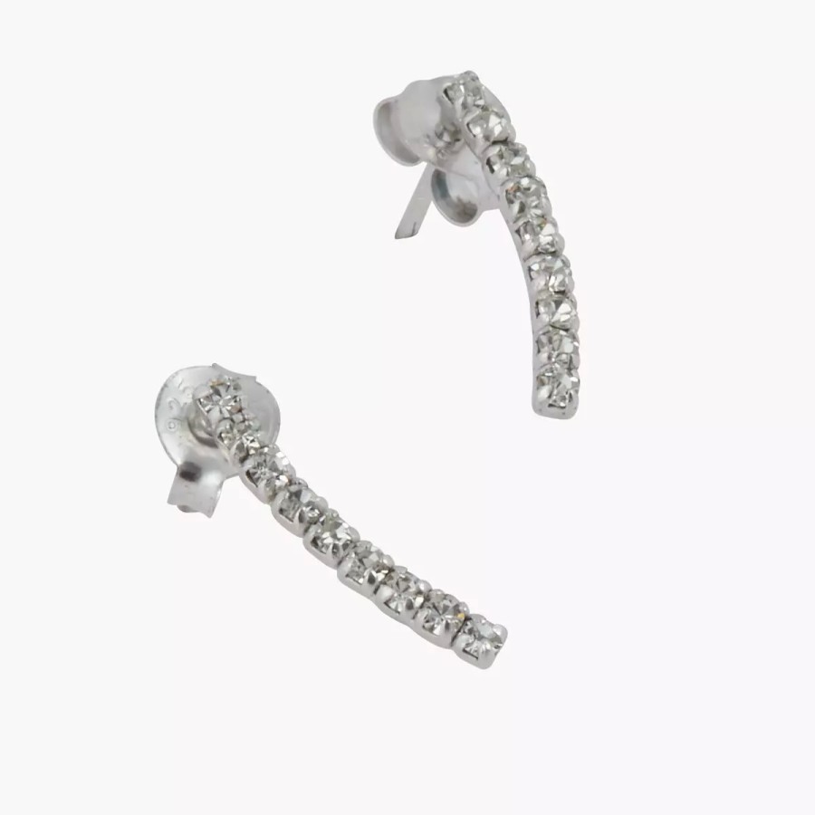 Wholesale Puces D'Oreilles Barre Strass Argent Garanti Silver Idol Boucles D'Oreilles Argent Garanti