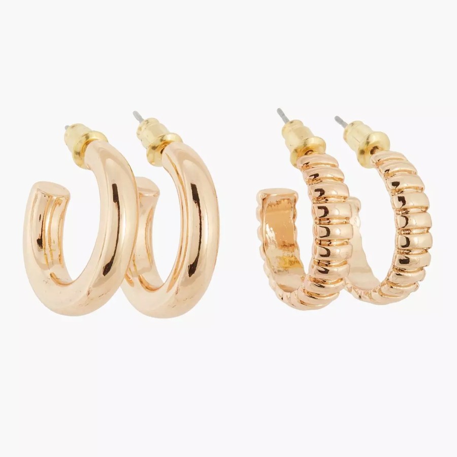 Clearance Set De Creoles Gold Coast Boucles D'Oreilles