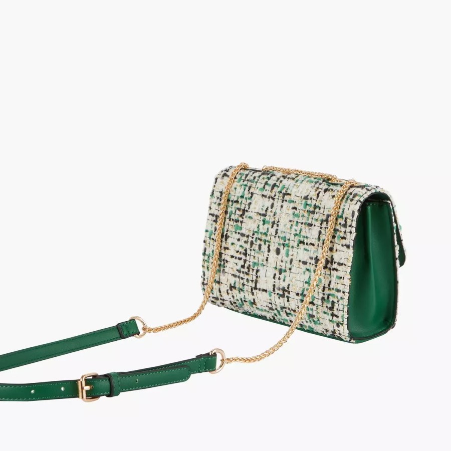 Hot Sac A Bandouliere En Tweed - Vert Et Blanc Sacs