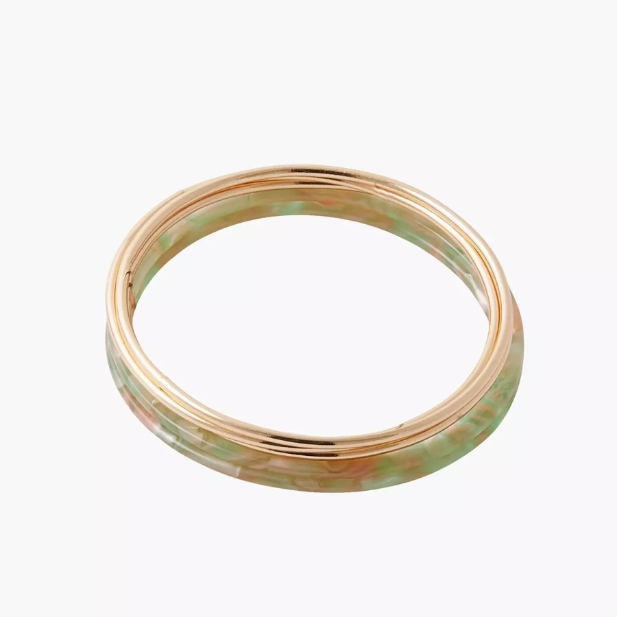 Best Set De Joncs Fins - Vert Et Dore Bracelets